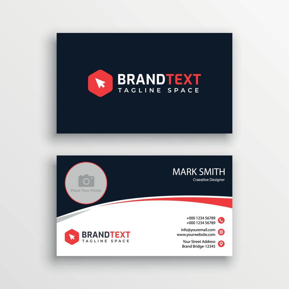 Business card template with photo vector