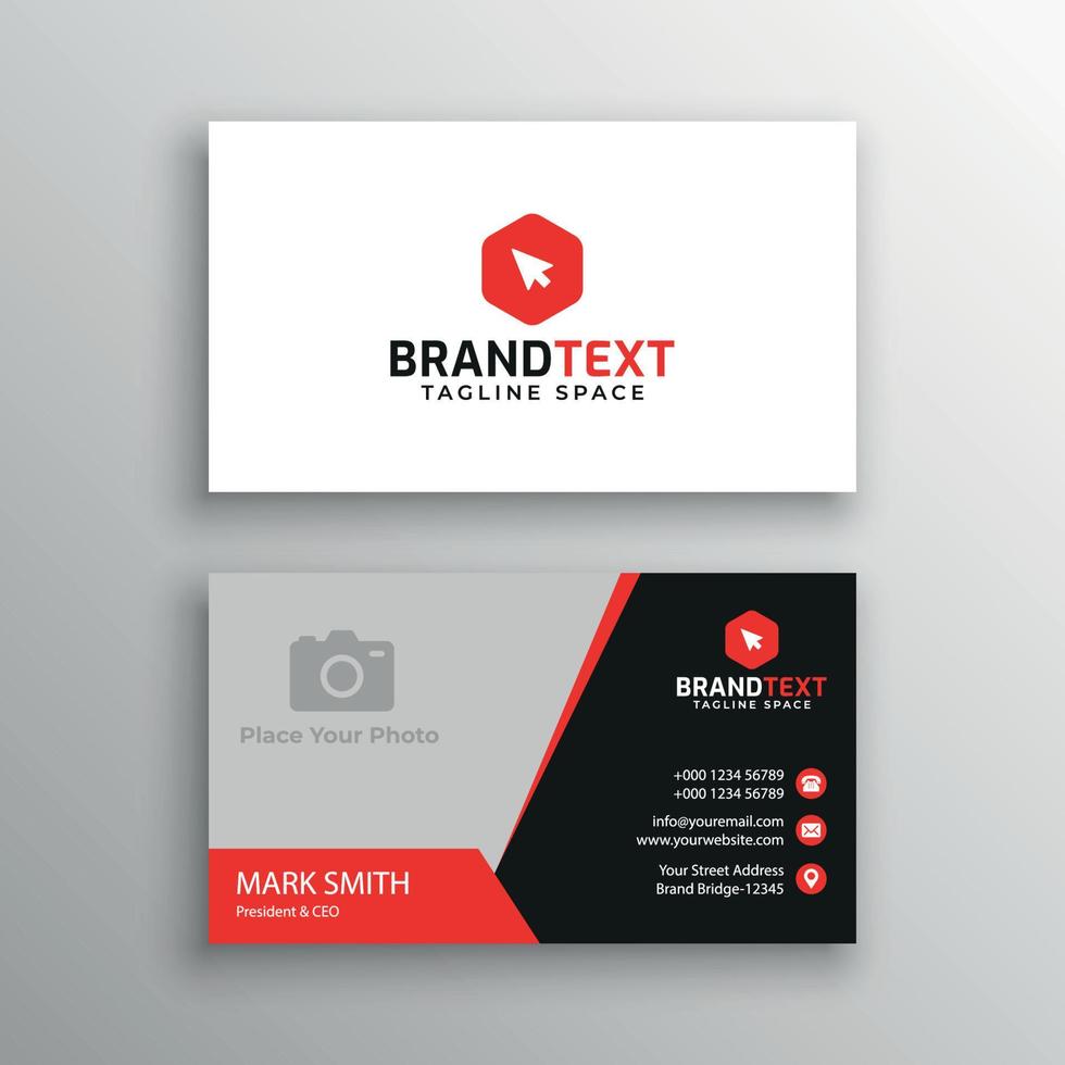 Business card template with photo vector