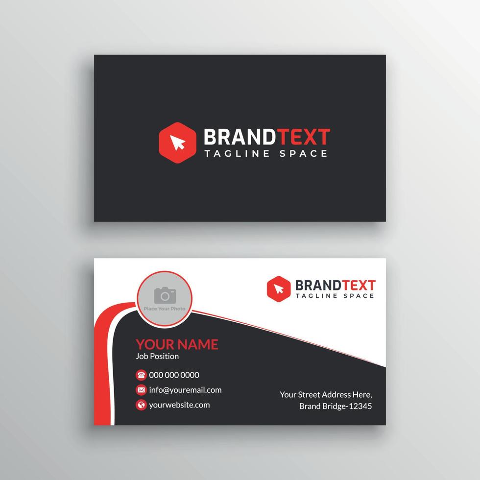 Business card template with photo vector