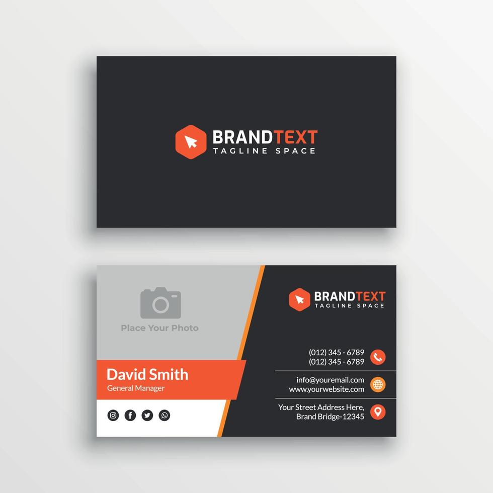 Business card template with photo vector