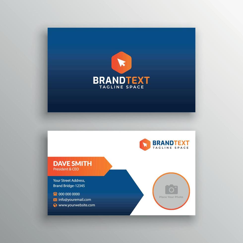 Business card template with photo vector