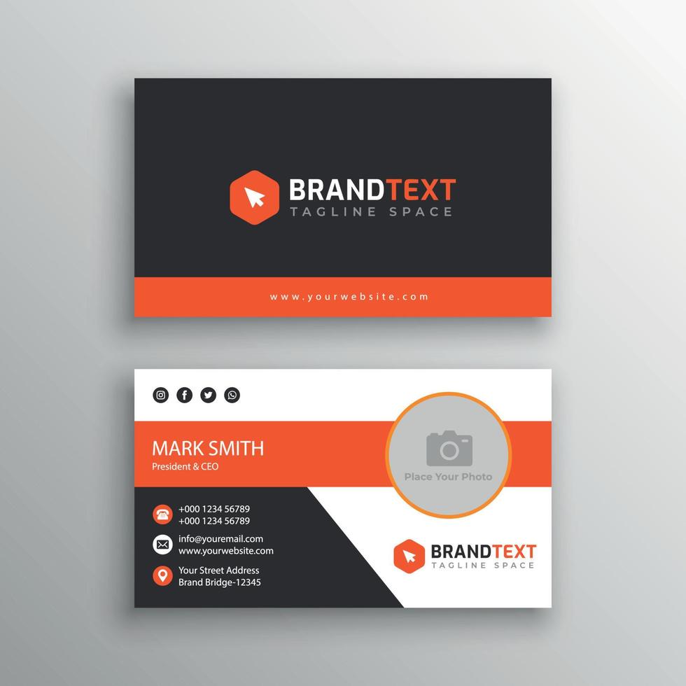 Business card template with photo vector