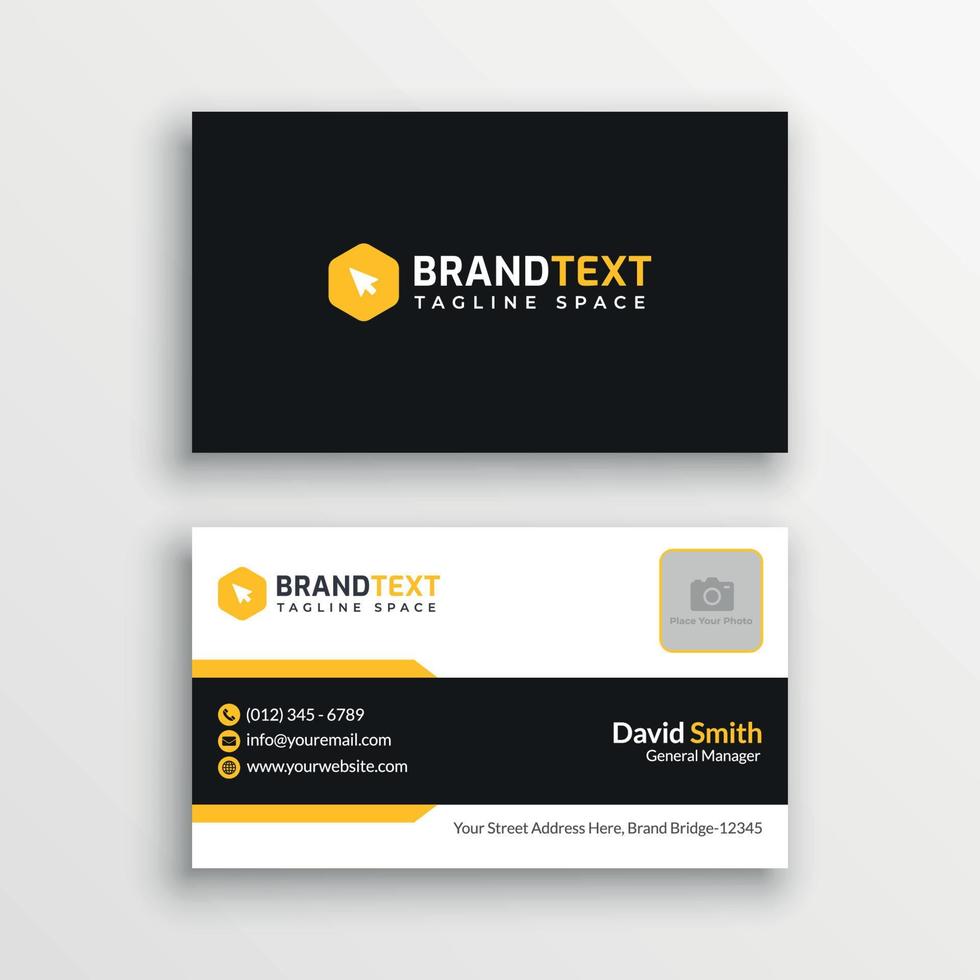 Business card template with photo vector