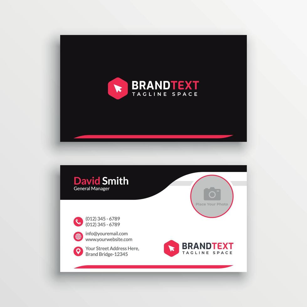 Business card template with photo vector