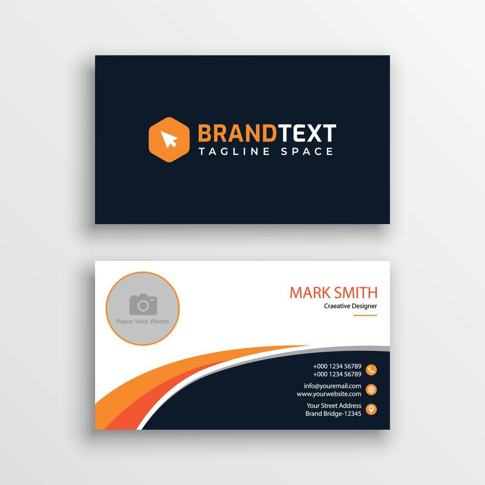 Business card template with photo vector