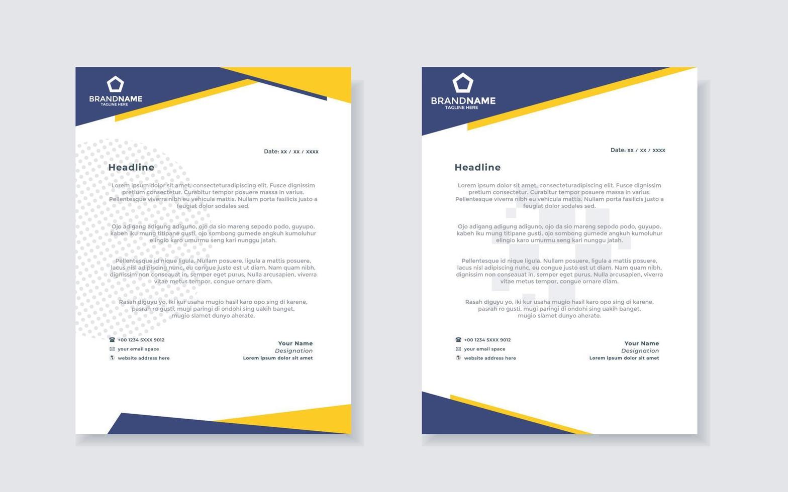 set of modern letterhead template for stationery design all business company. vector format editable A4. for download.