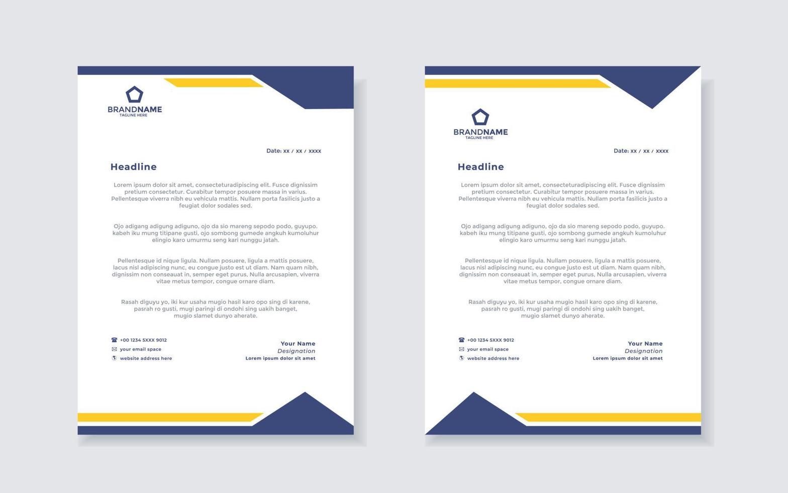 new modern elegant of letterhead template for stationary design vector