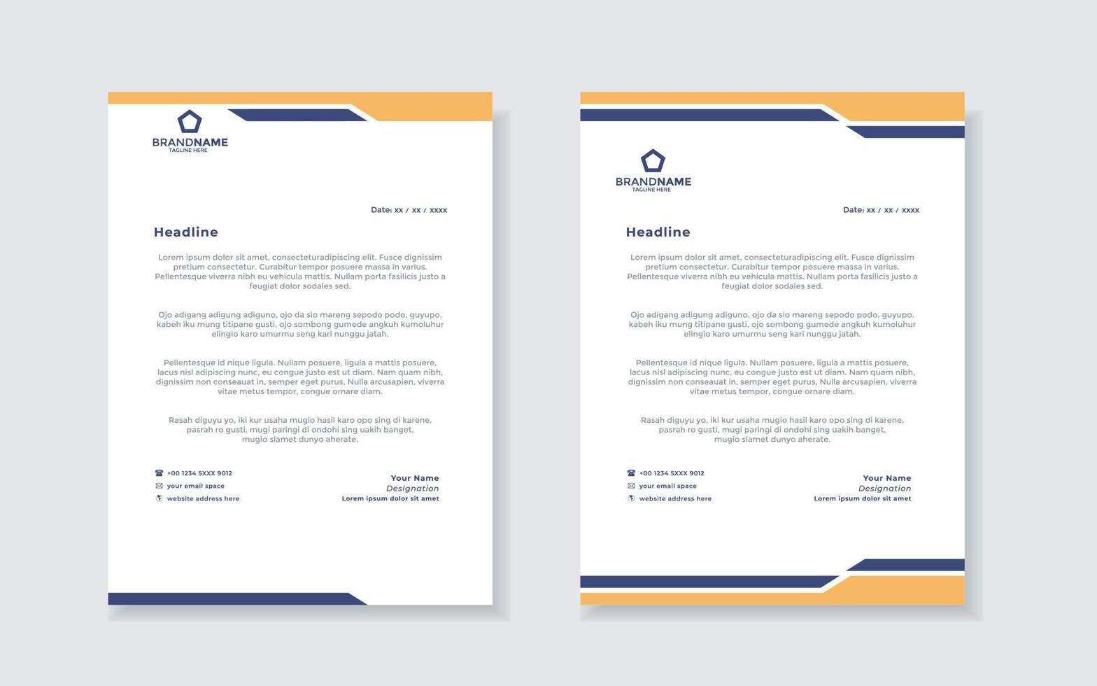 new modern elegant of letterhead template for stationary design vector