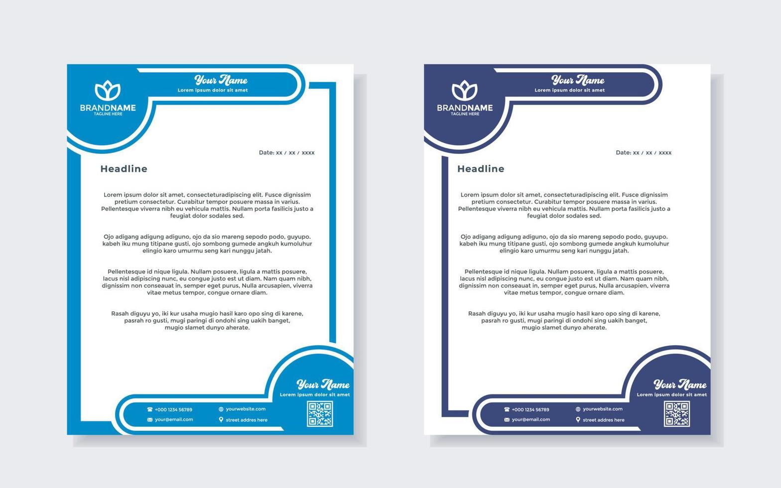 modern letterhead template for stationery design all business company. vector format editable A4. for download.