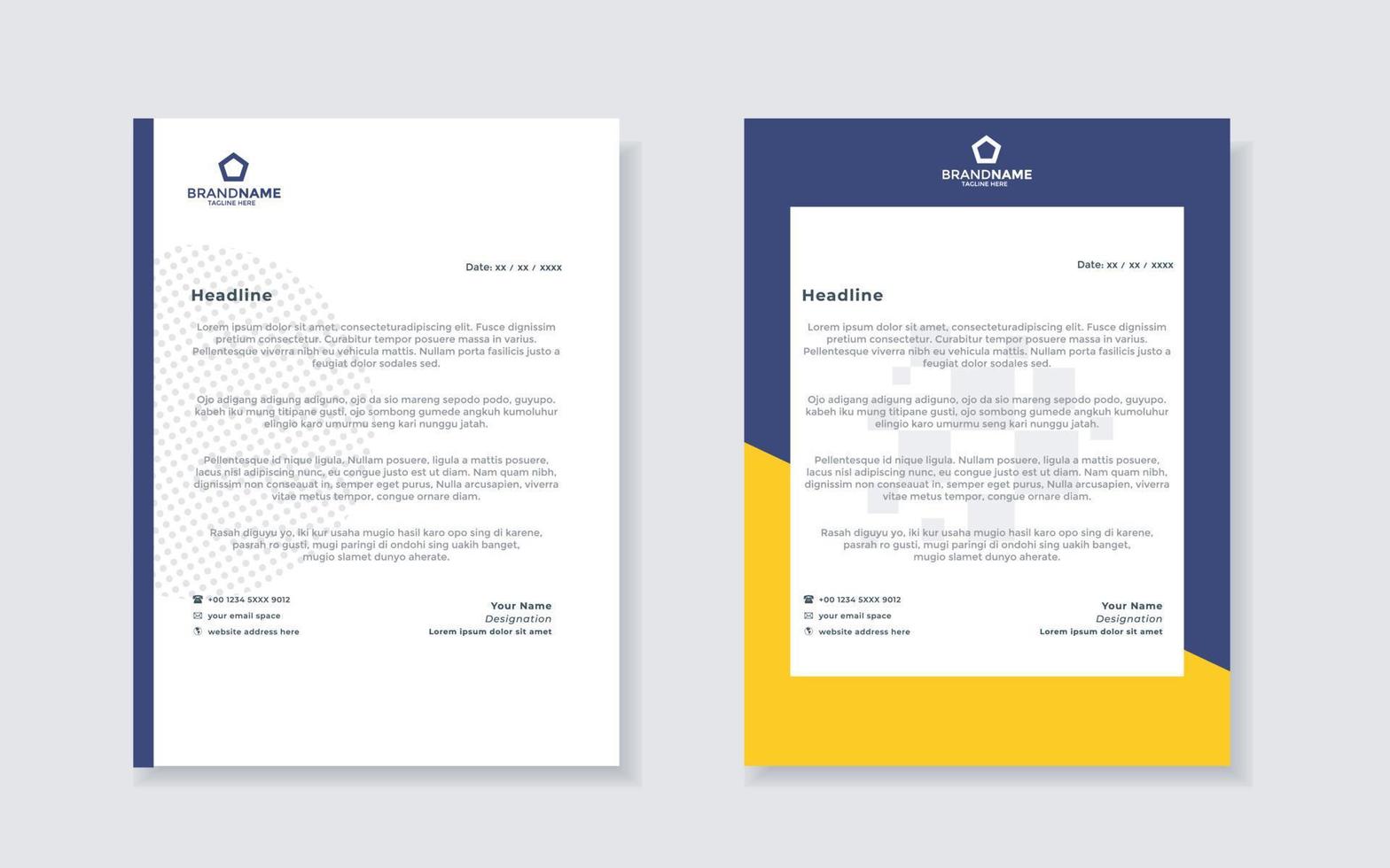 new modern elegant of letterhead template for stationary design vector