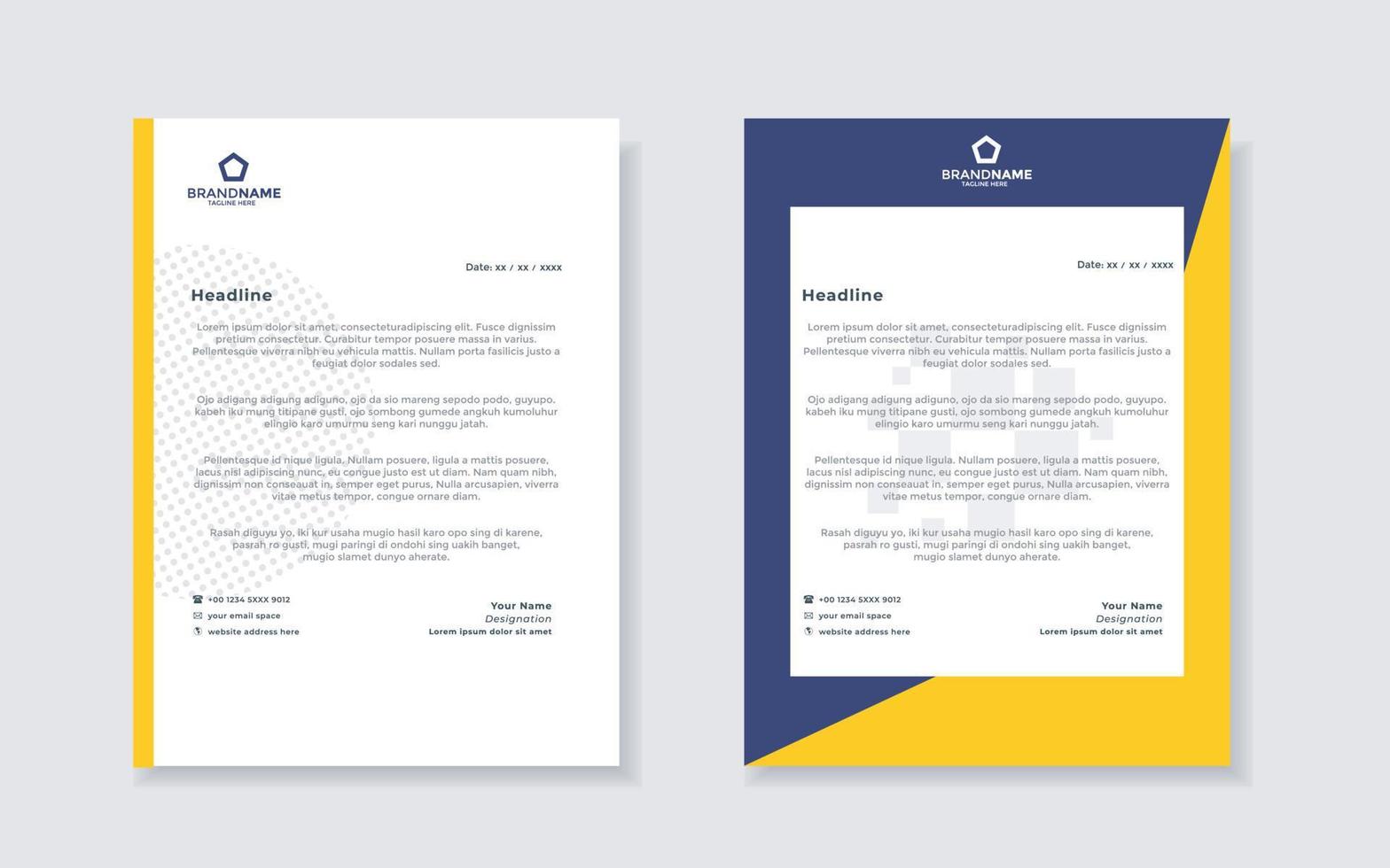 new modern elegant of letterhead template for stationary design vector