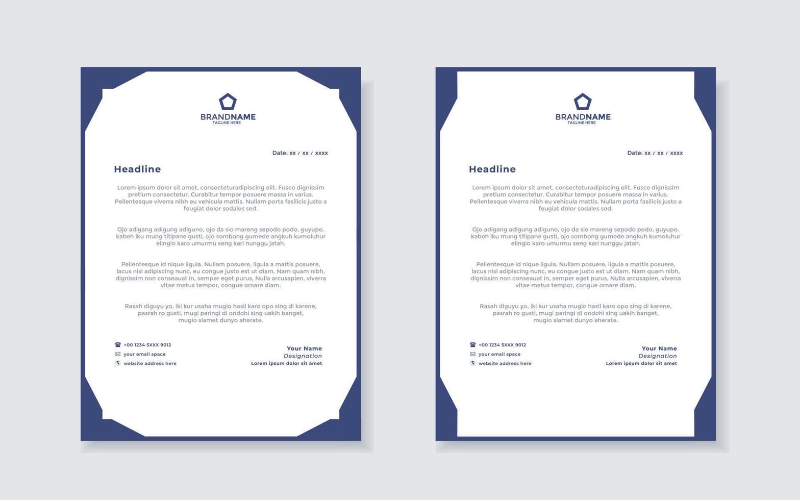 new modern elegant of letterhead template for stationary design vector