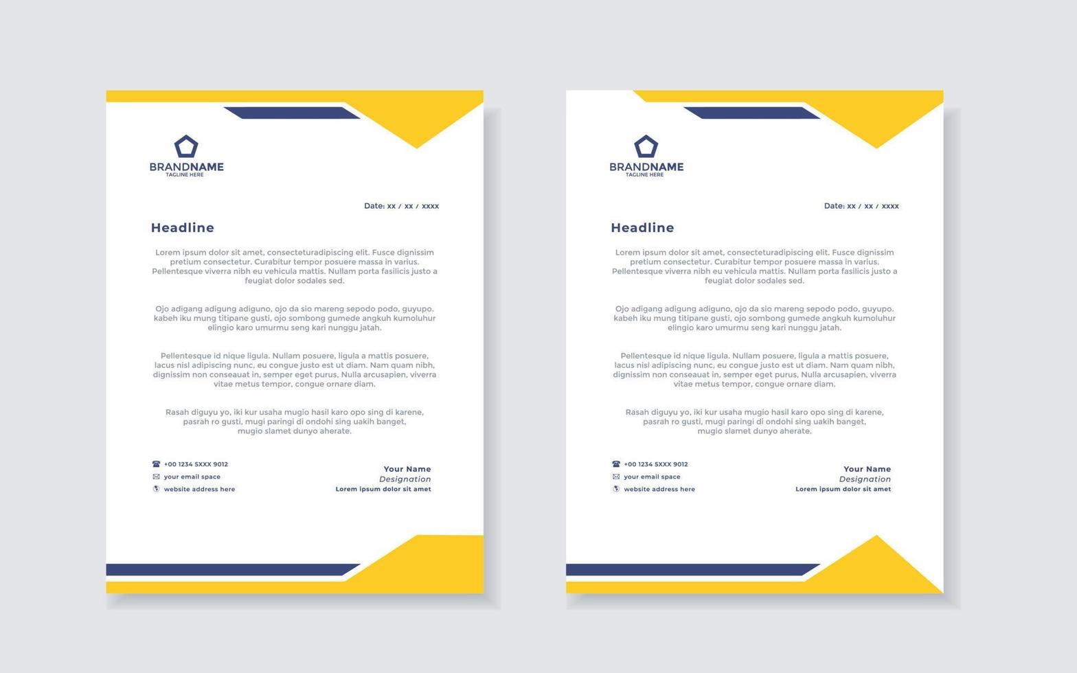 new modern elegant of letterhead template for stationary design vector