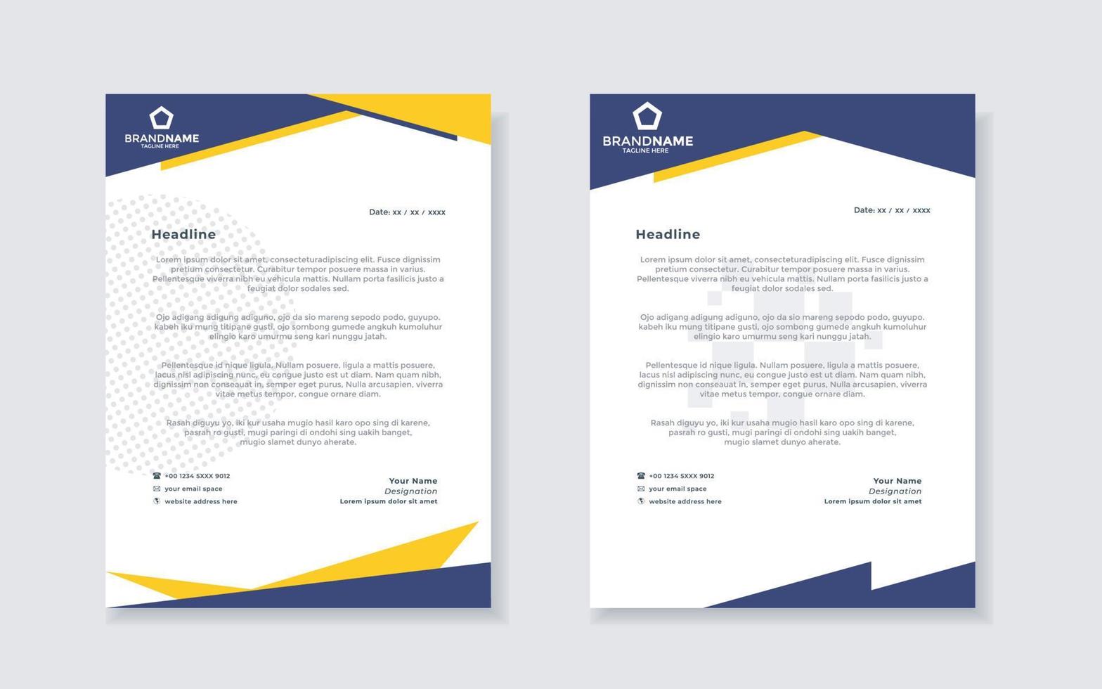new modern elegant of letterhead template for stationary design vector