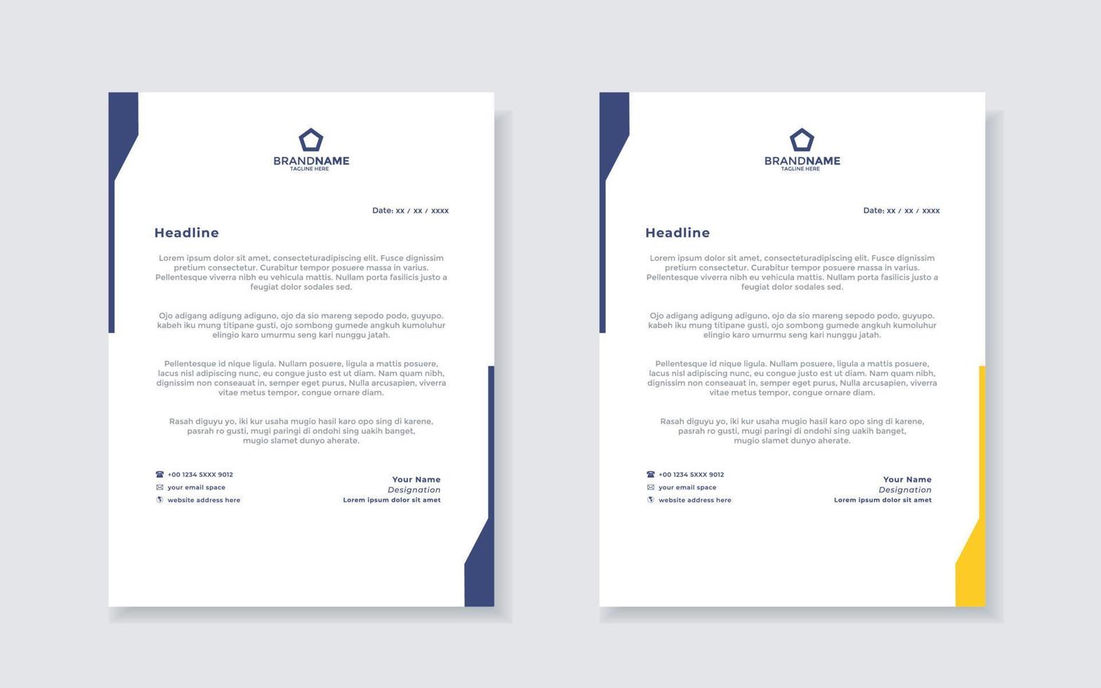 new modern elegant of letterhead template for stationary design vector