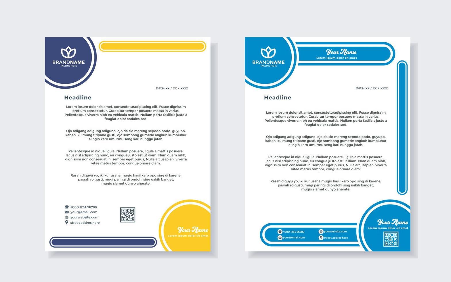 new modern elegant of letterhead template for stationary design vector