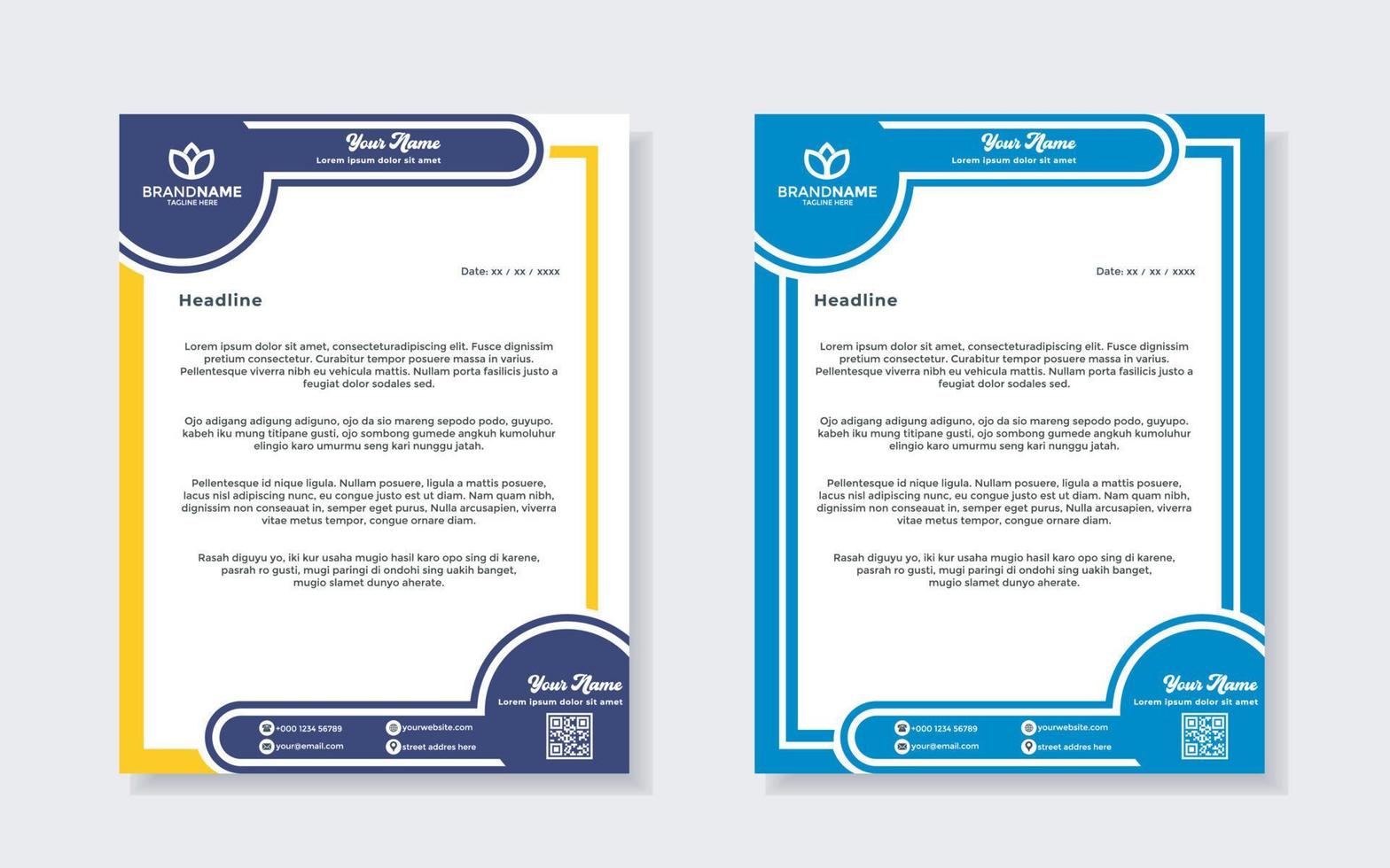 new modern elegant of letterhead template for stationary design vector