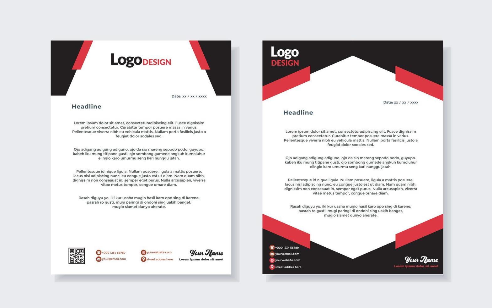 set of modern letterhead template for stationery design all business corporate company. vector format editable A4. for download.