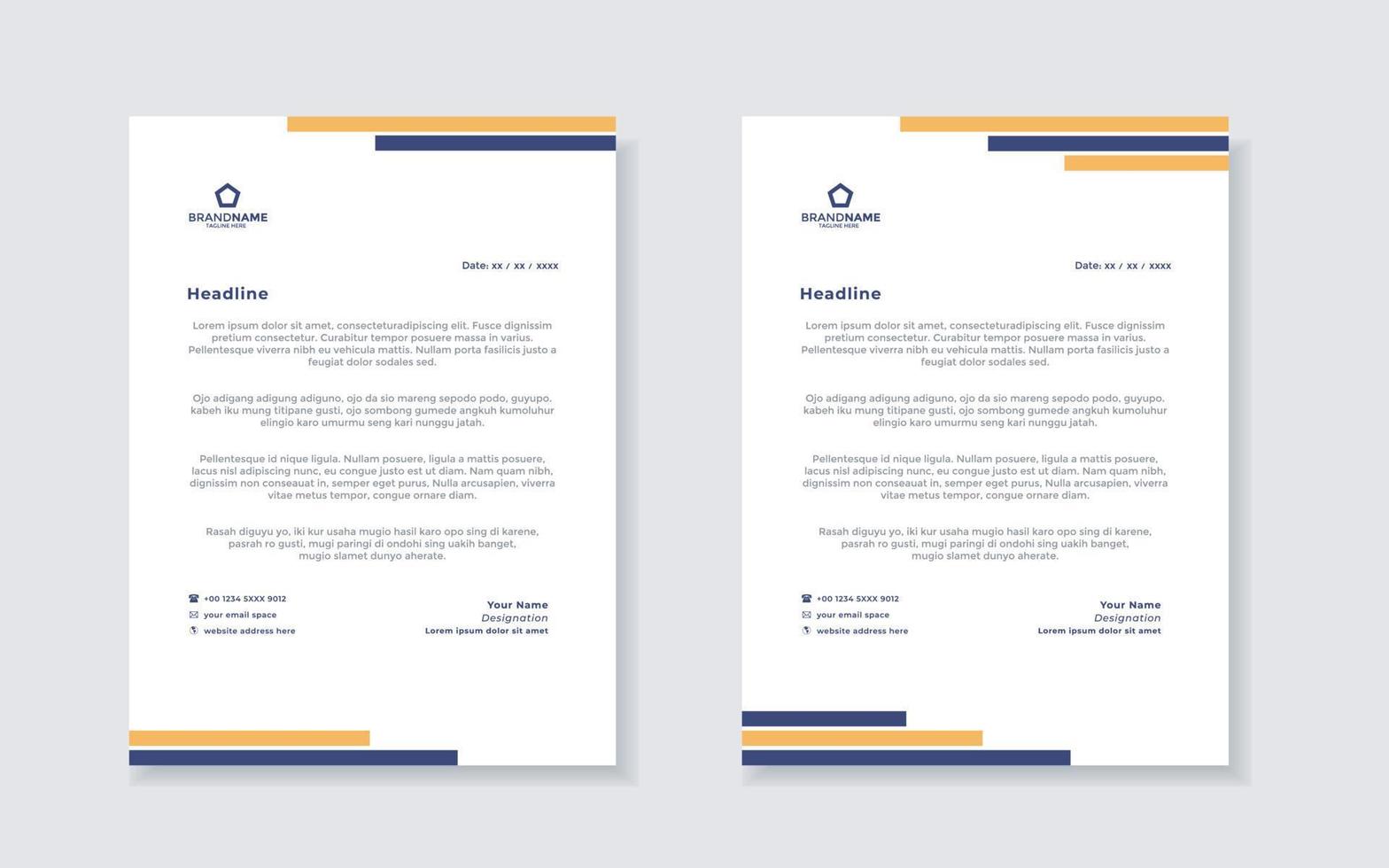 new modern elegant of letterhead template for stationary design vector