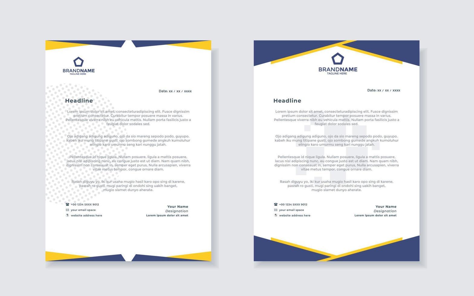 new modern elegant of letterhead template for stationary design vector
