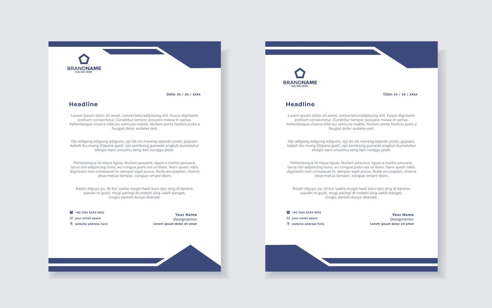 new modern elegant of letterhead template for stationary design vector