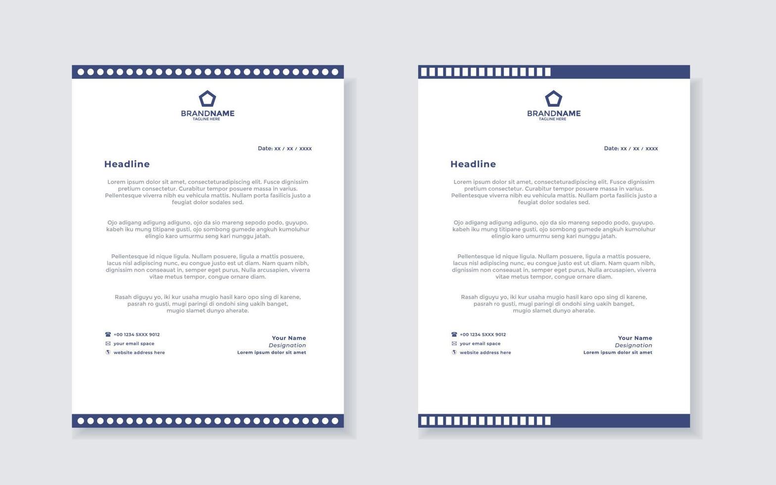 new modern elegant of letterhead template for stationary design vector