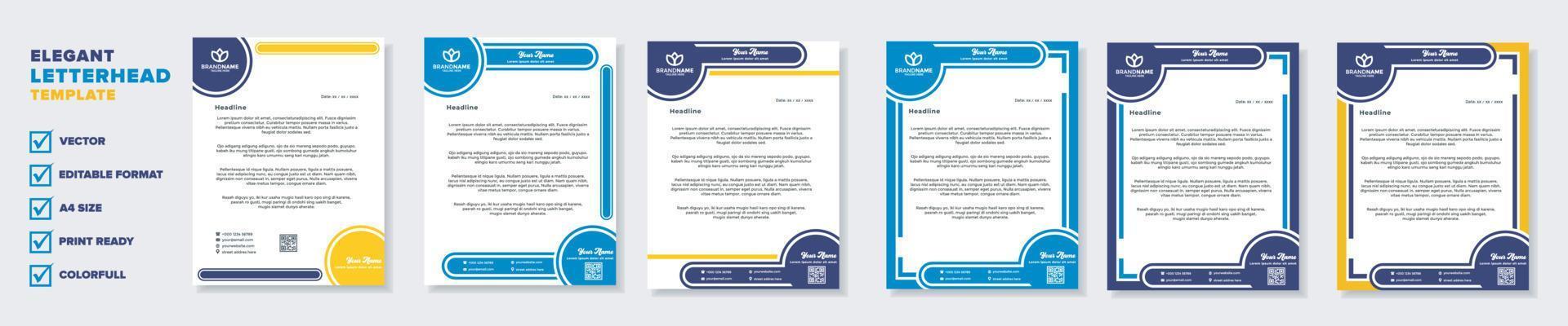 new modern elegant of letterhead template for stationary design vector