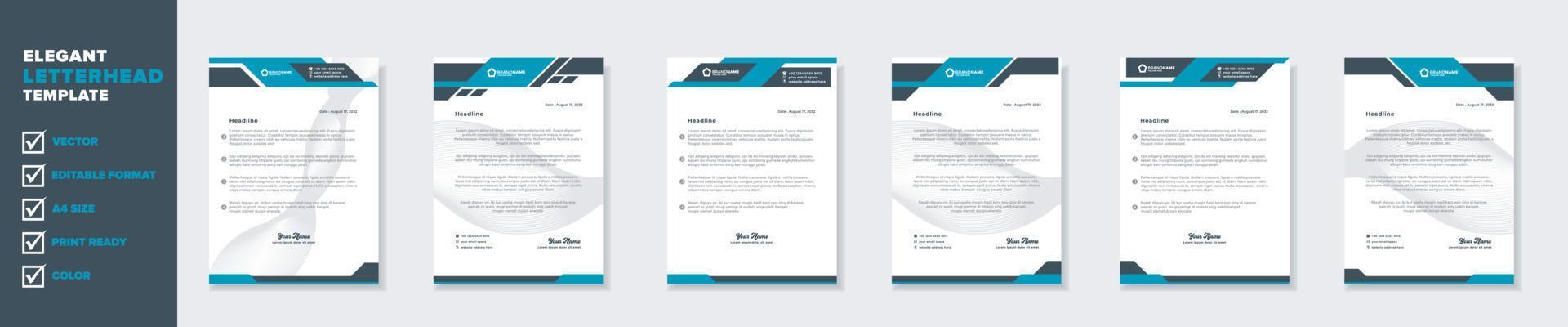 new modern elegant of letterhead template for stationary design vector