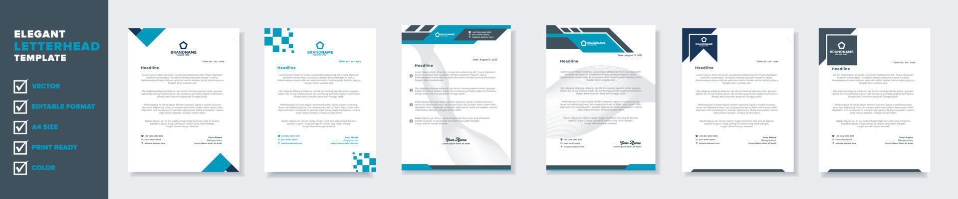 new modern elegant of letterhead template for stationary design vector