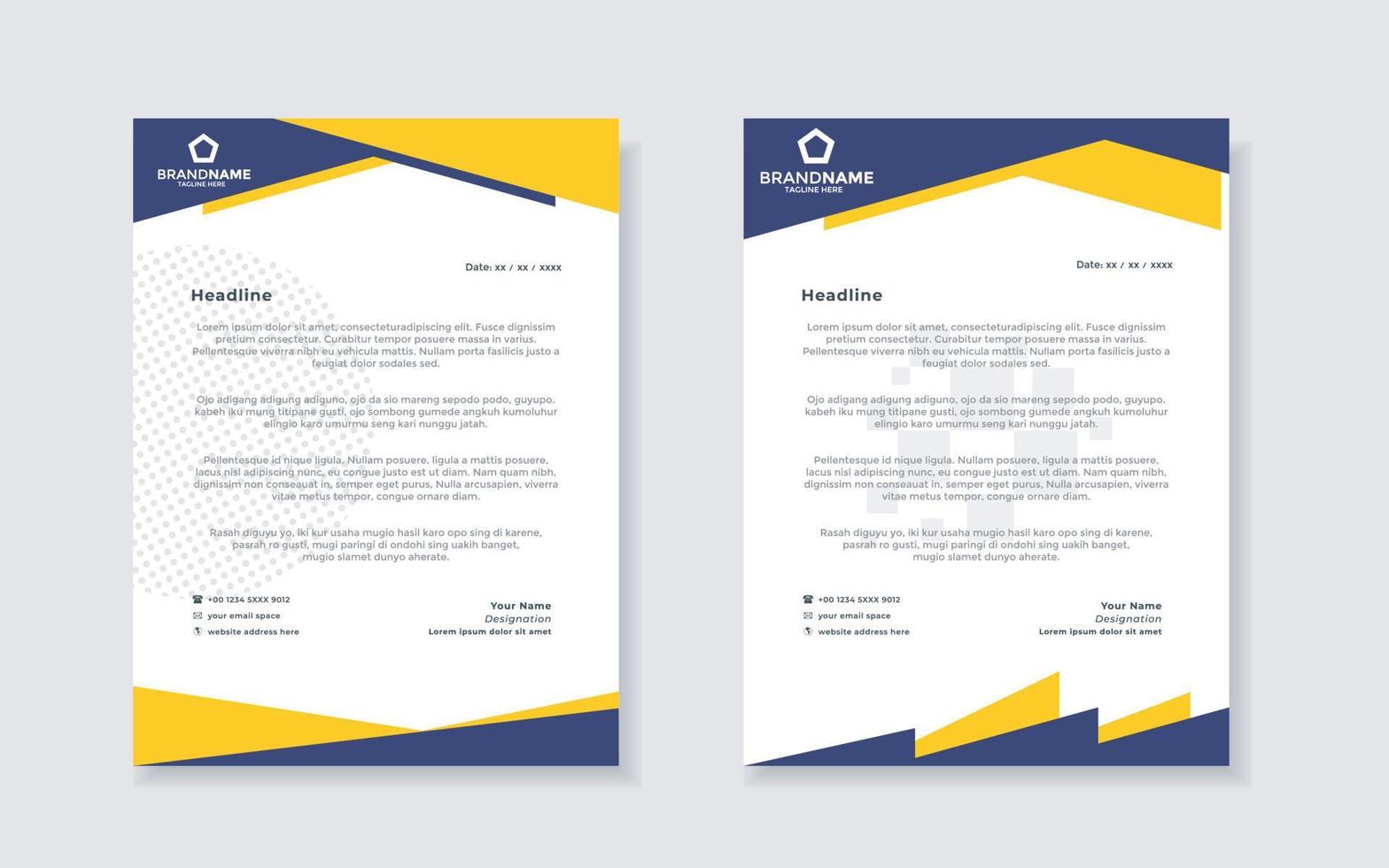 new modern elegant of letterhead template for stationary design vector