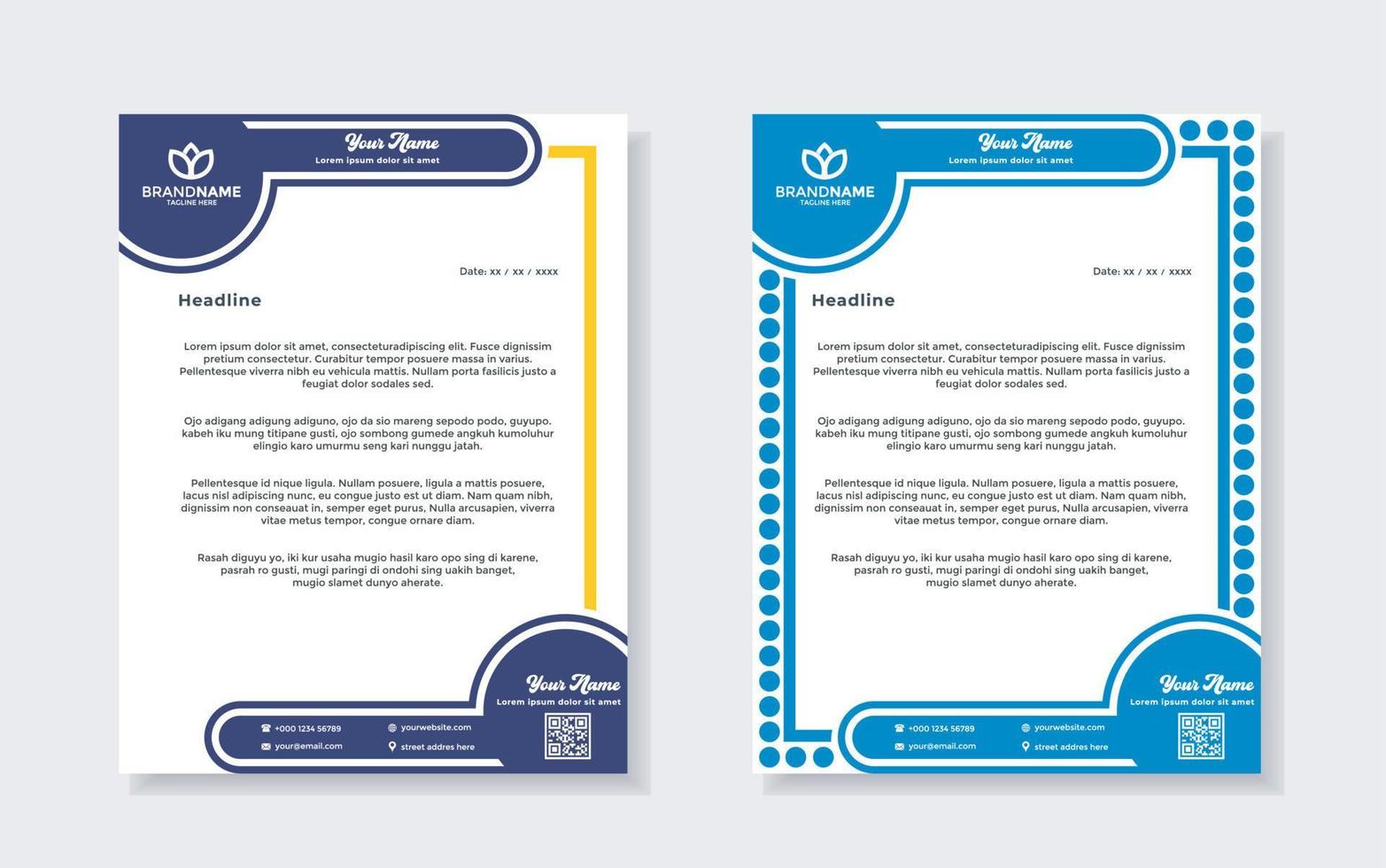 modern letterhead template for stationery design all business company. vector format editable A4. for download.