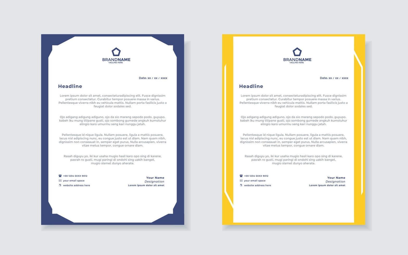 new modern elegant of letterhead template for stationary design vector