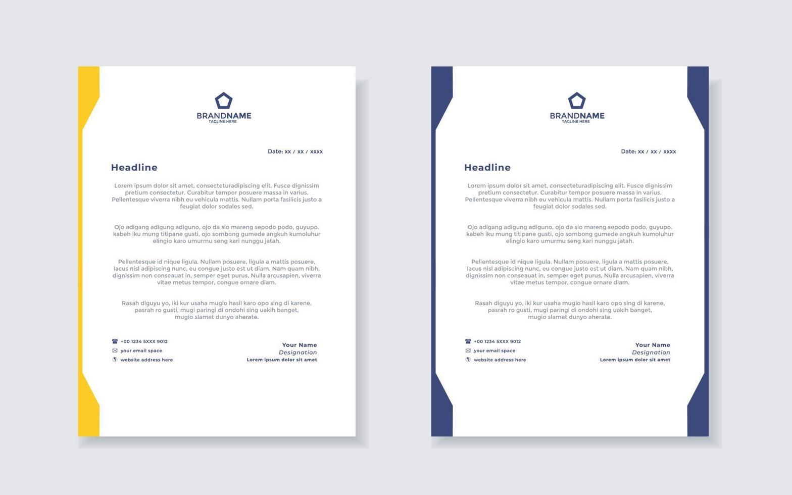 new modern elegant of letterhead template for stationary design vector