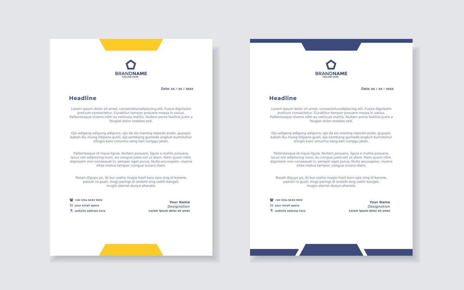 new modern elegant of letterhead template for stationary design vector