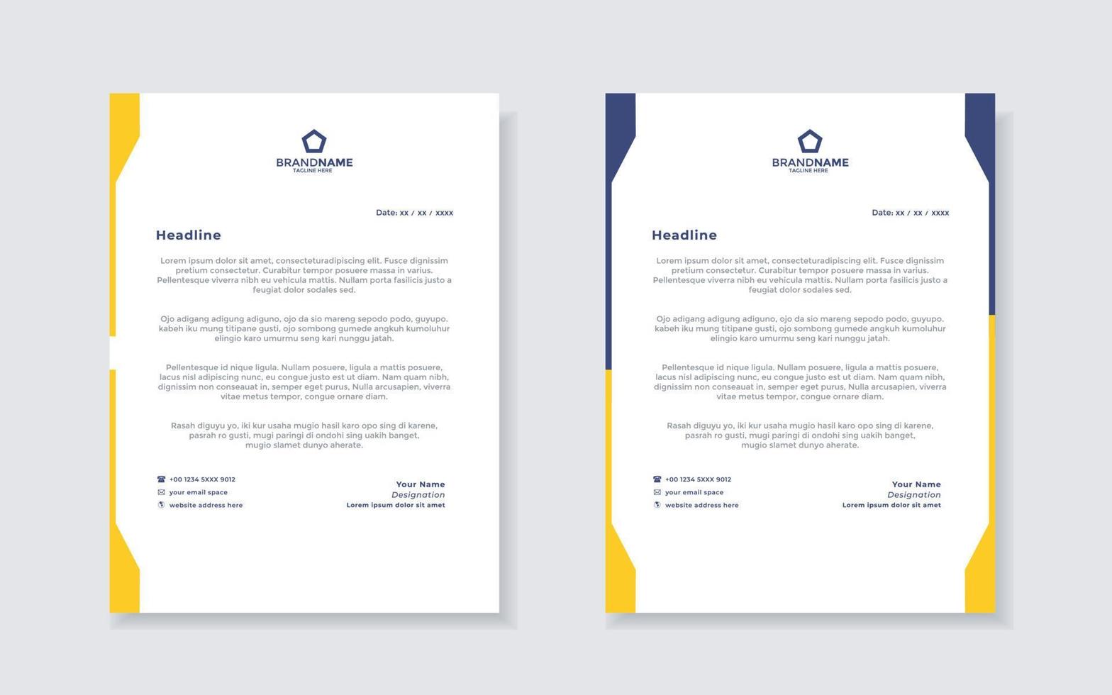 new modern elegant of letterhead template for stationary design vector