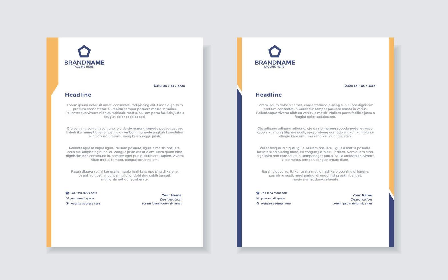 new modern elegant of letterhead template for stationary design vector