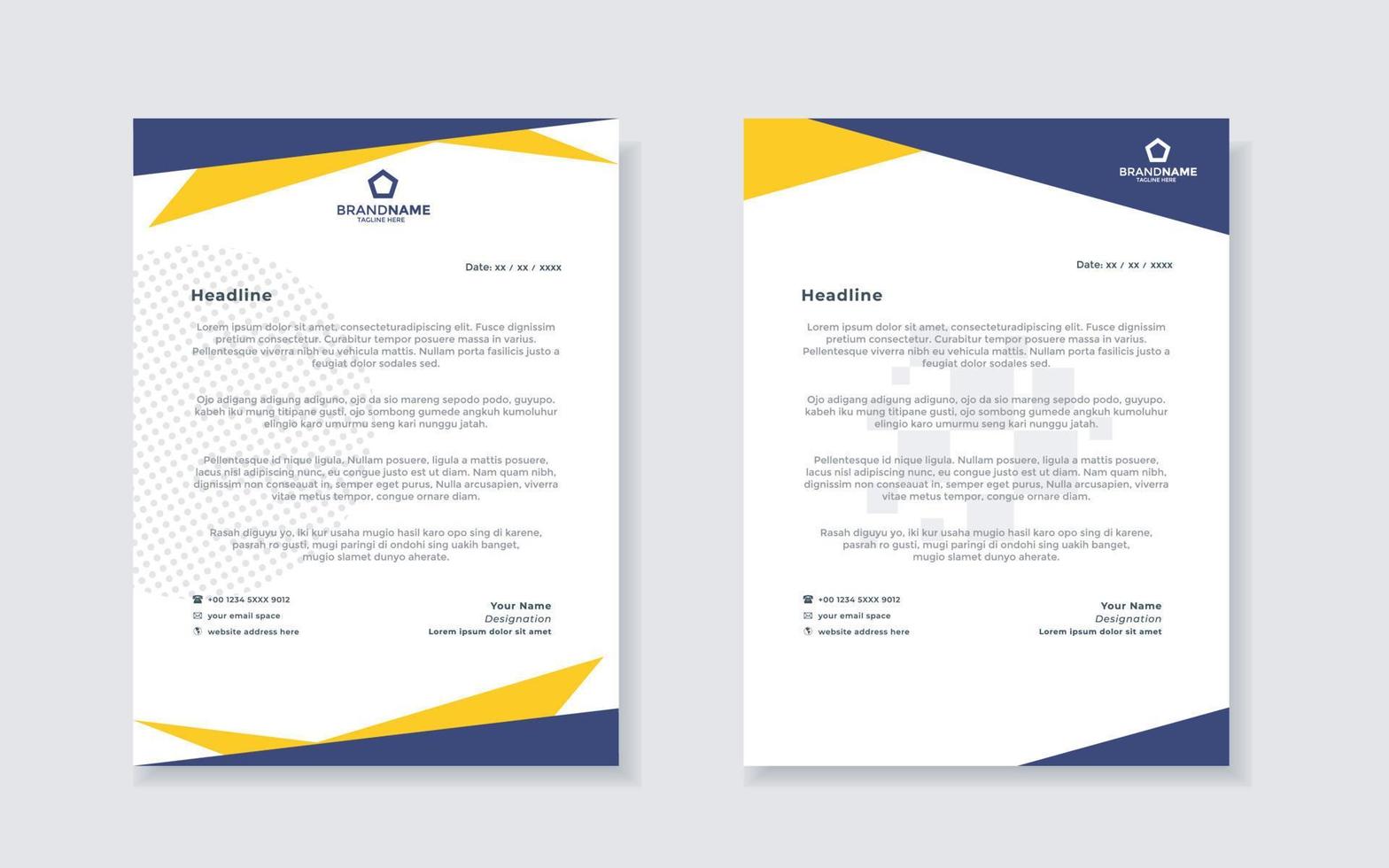 new modern elegant of letterhead template for stationary design vector