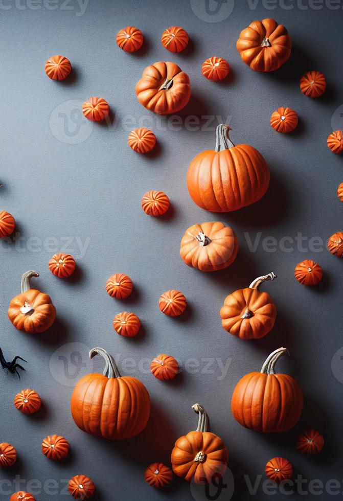 3d illustration of Halloween decoration with empty space on a black surface photo