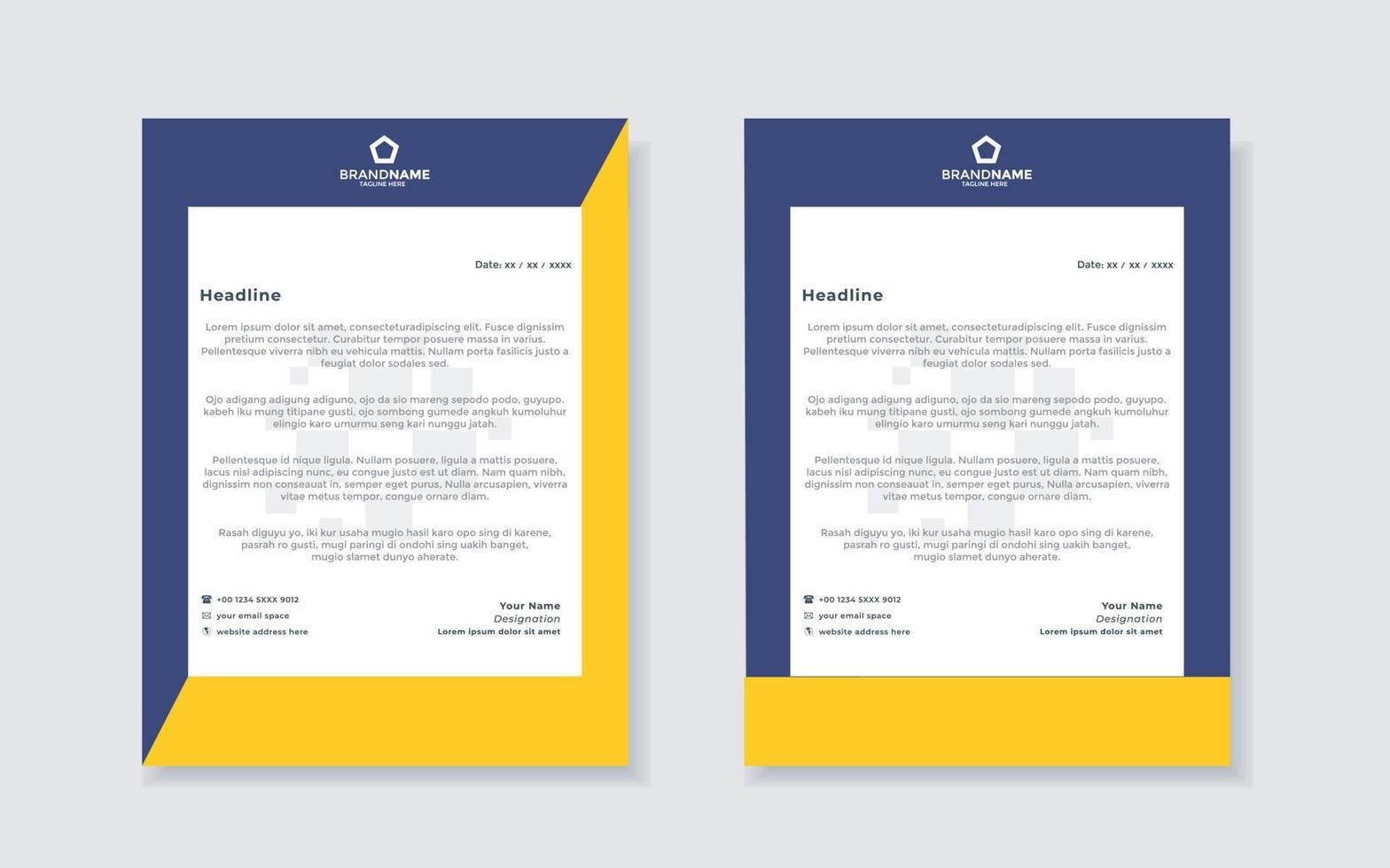 new modern elegant of letterhead template for stationary design vector