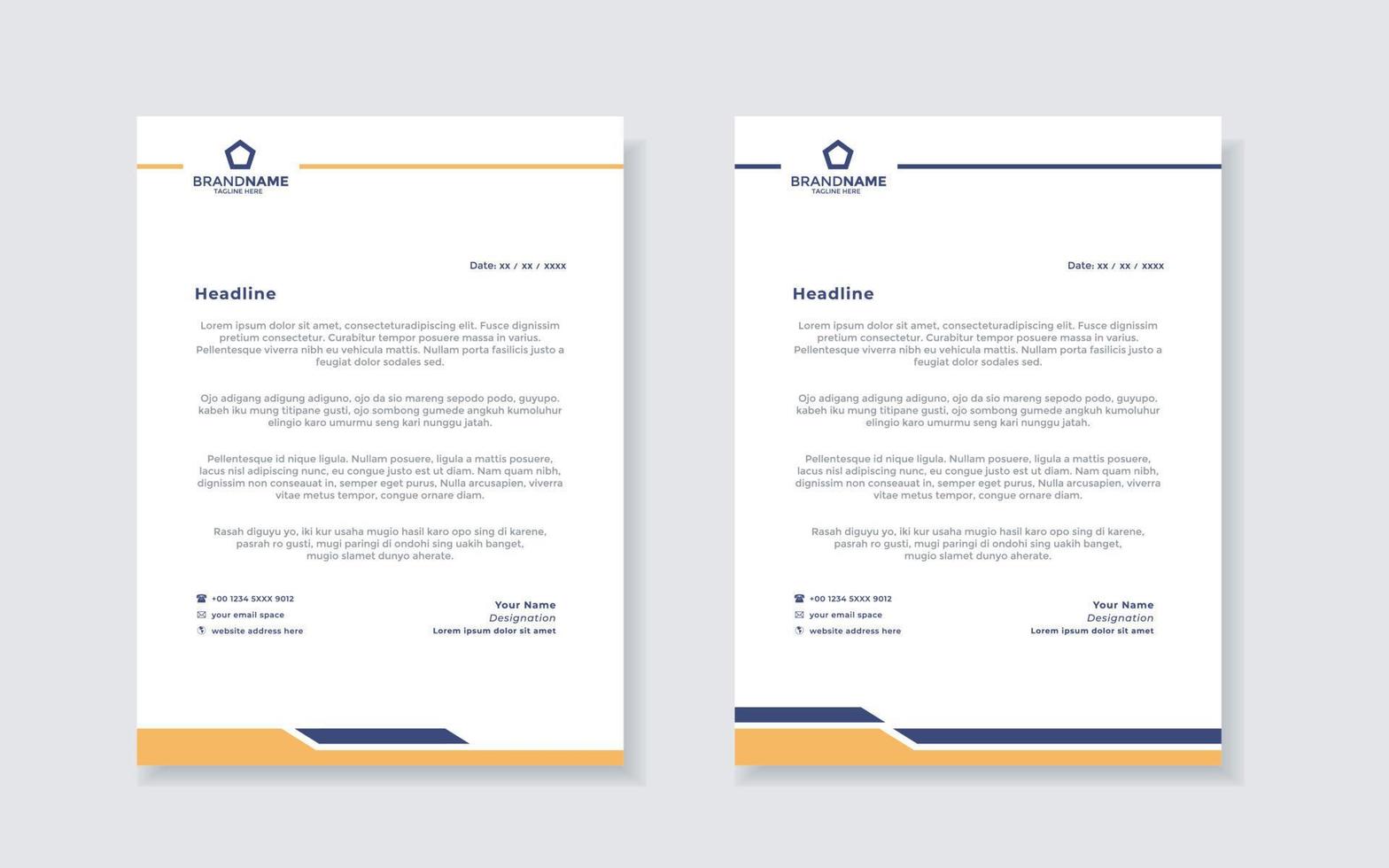 new modern elegant of letterhead template for stationary design vector