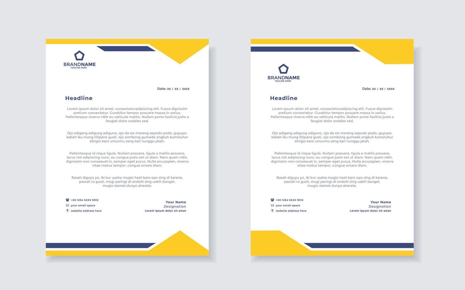 new modern elegant of letterhead template for stationary design vector