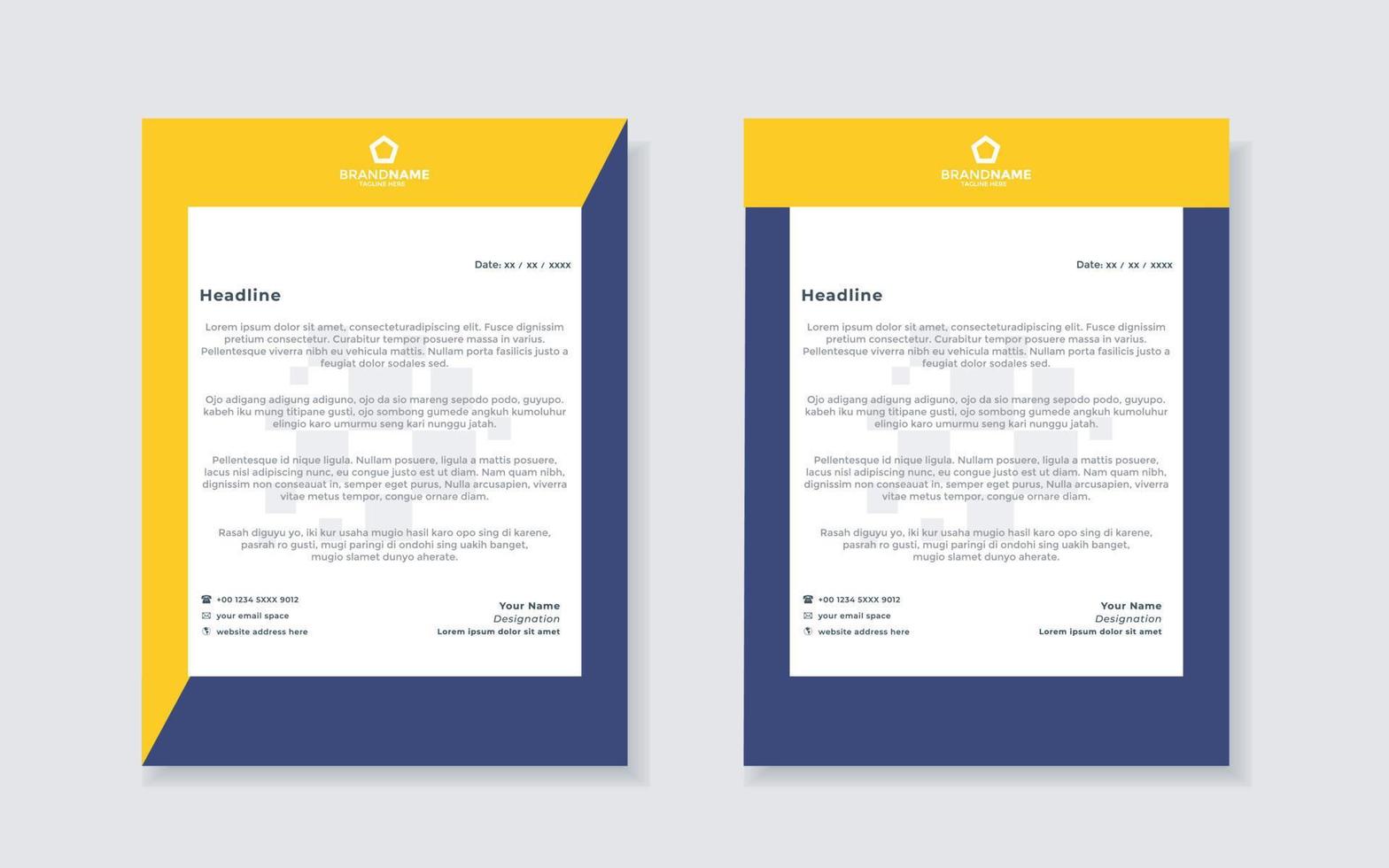 new modern elegant of letterhead template for stationary design vector