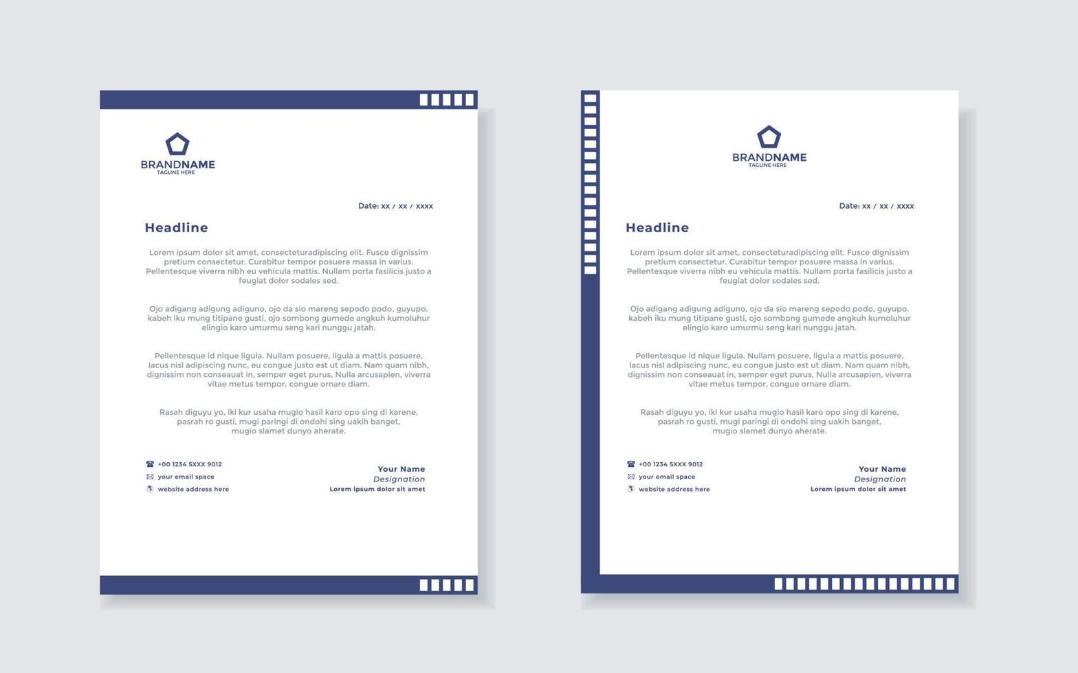 new modern elegant of letterhead template for stationary design vector