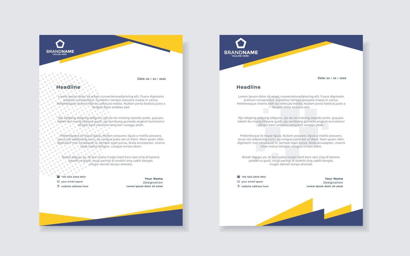 new modern elegant of letterhead template for stationary design vector