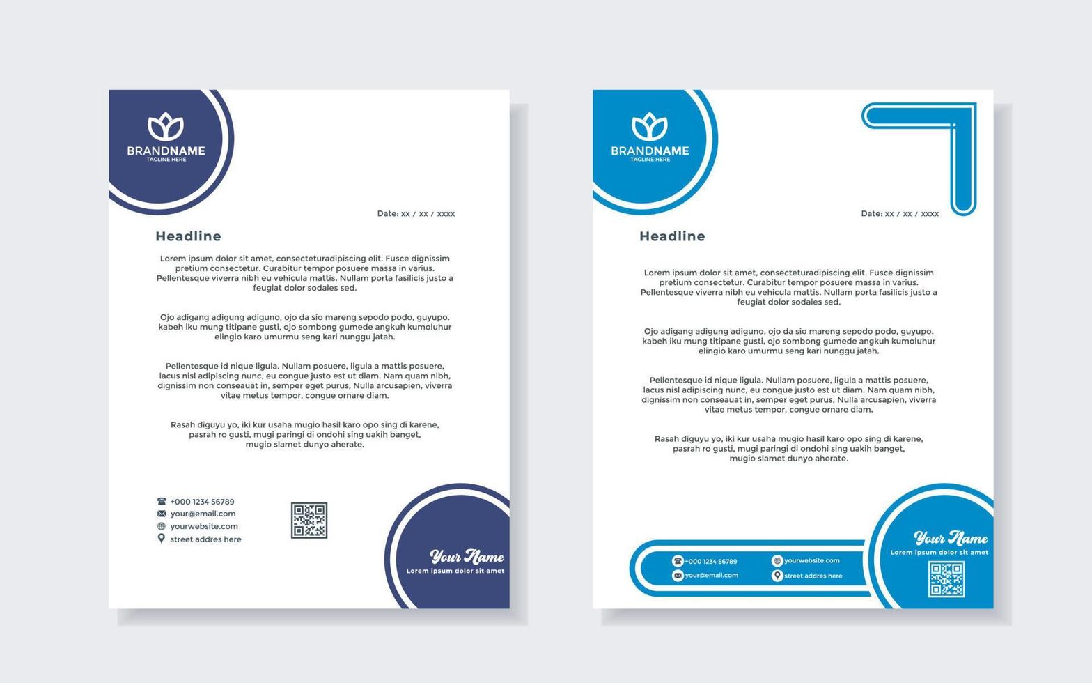 new modern elegant of letterhead template for stationary design vector