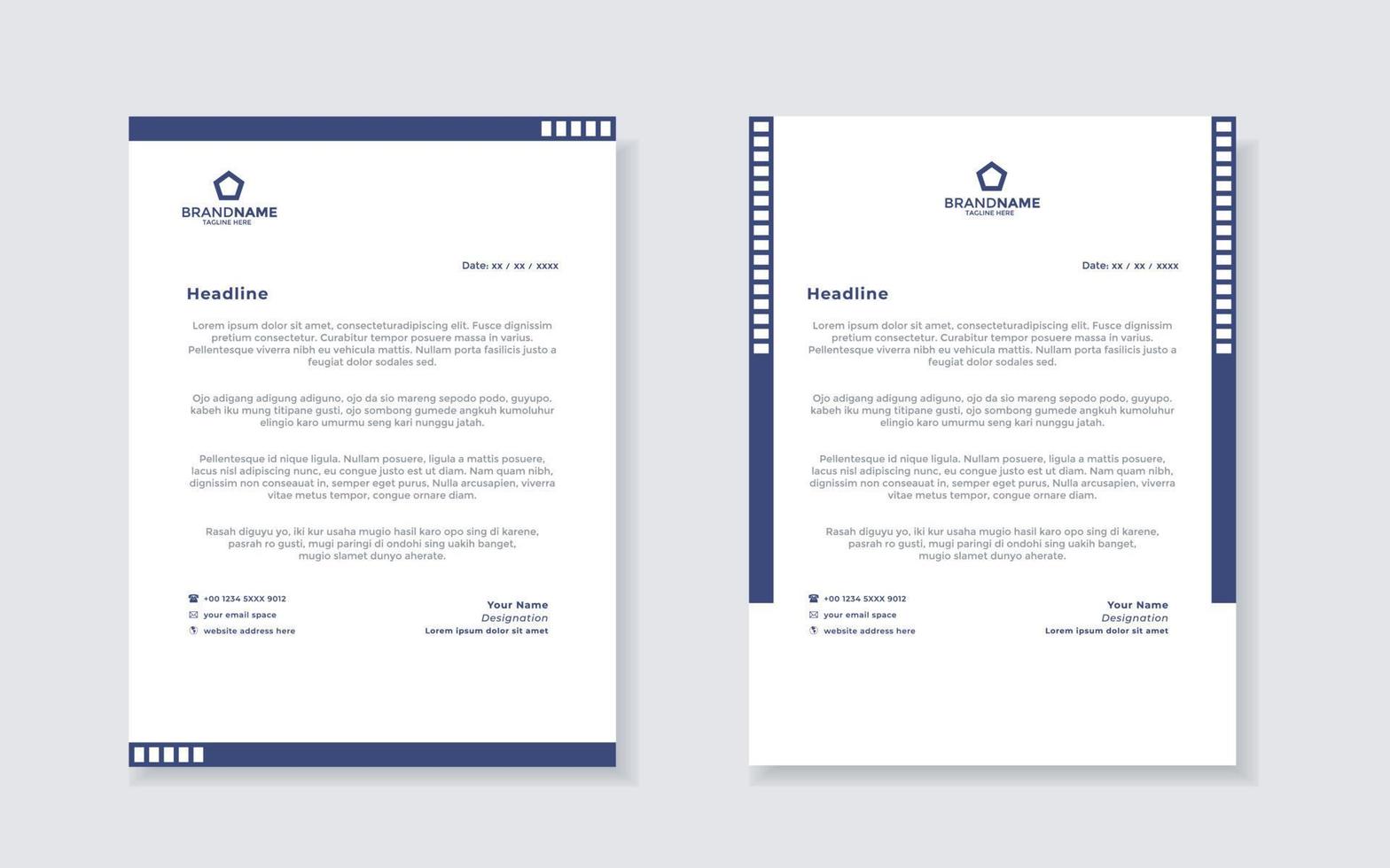 new modern elegant of letterhead template for stationary design vector