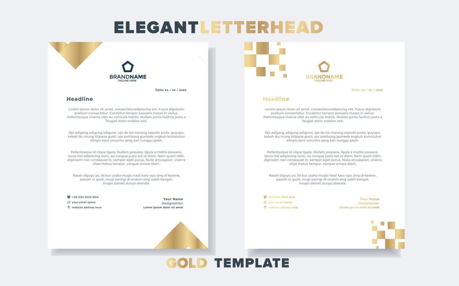 modern luxury golden letterhead design template for stationary for business corporation editable format eps10 vector