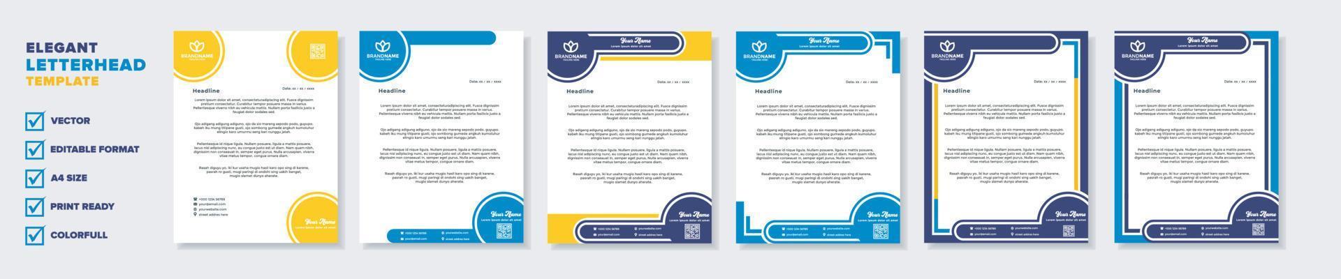 new modern elegant of letterhead template for stationary design vector