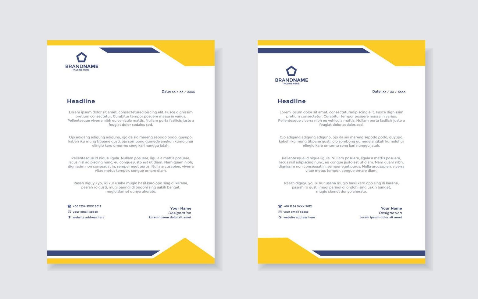 new modern elegant of letterhead template for stationary design vector