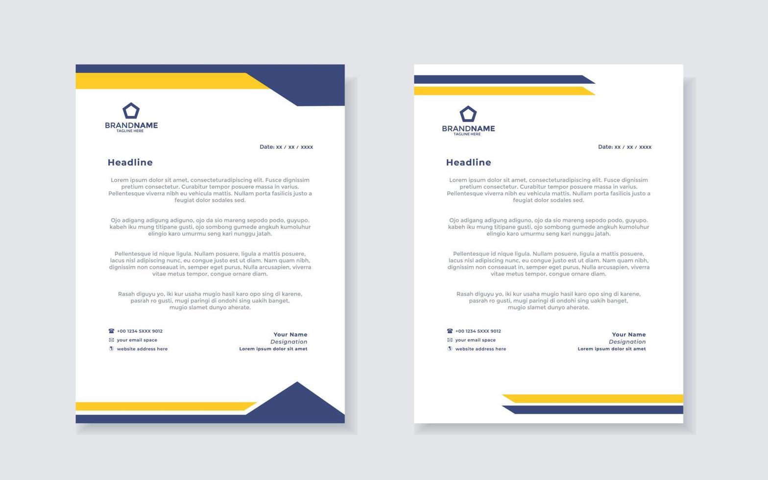 new modern elegant of letterhead template for stationary design vector